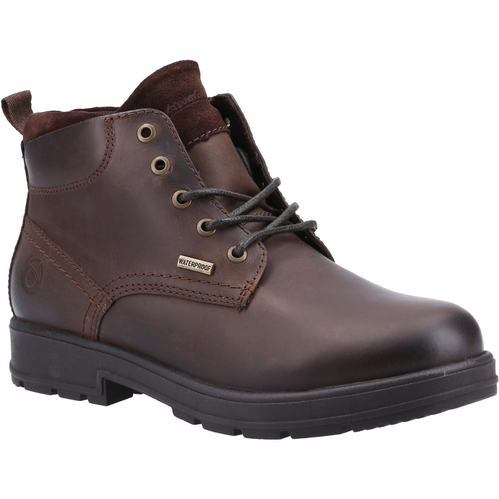 Mens Winson Lace Leather Boots (Brown) 1/5