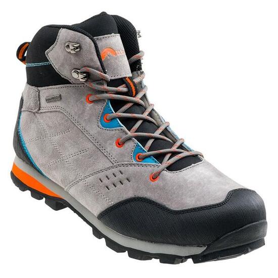 Scarpe Da Trekking Pelle Scamosciata Uomo Elbrus Condis Grigio Scuro Nero Blu