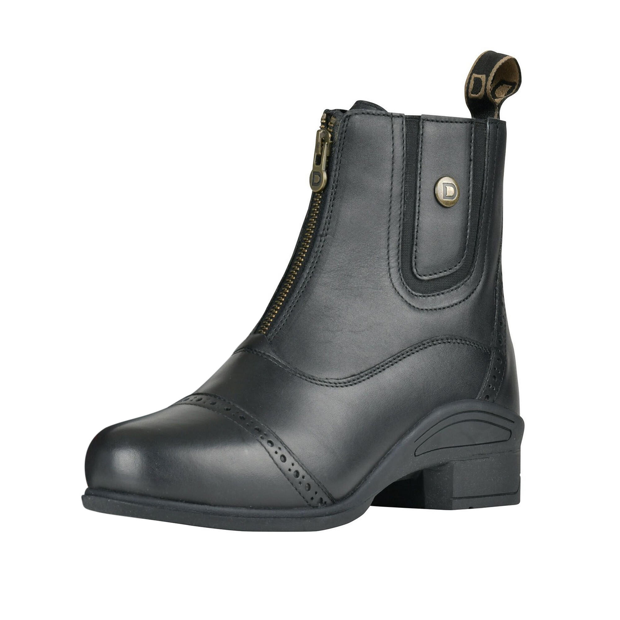 DUBLIN Unisex Adult Eminence Zip Leather Paddock Boots (Black)
