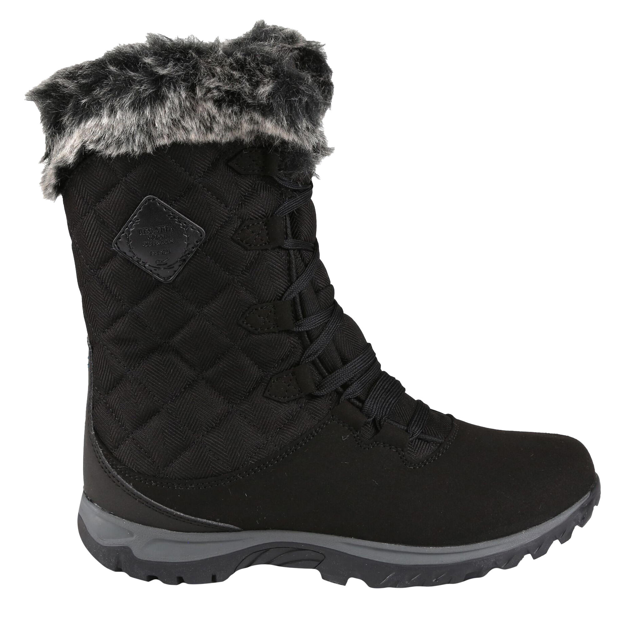 Great Outdoors Womens/Ladies Newley Faux Fur Trim Thermo Boots (Black/Briar 2/4