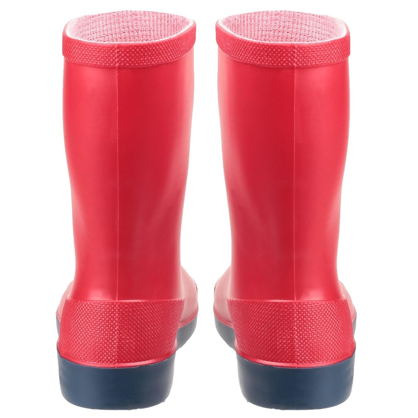 Childrens Unisex Mini Elephant Wellington Boots (Red/Blue) 2/4