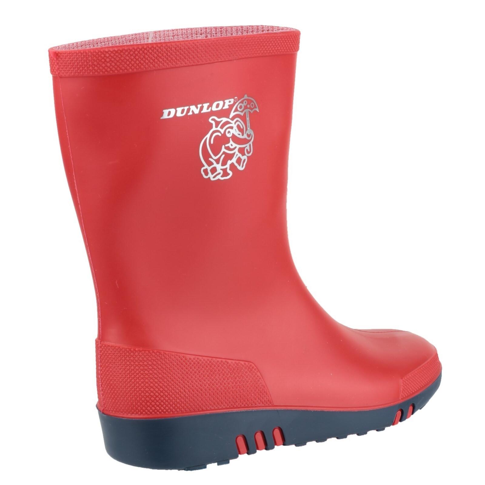 Childrens Unisex Mini Elephant Wellington Boots (Red/Blue) 3/4