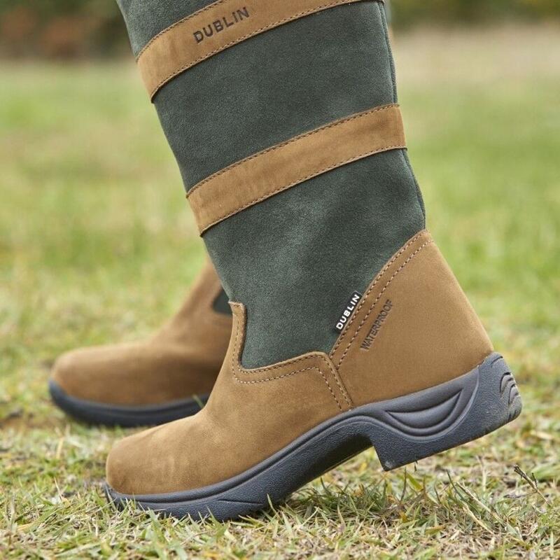 Bottes hautes d'équitation RIVER Femme (Marron foncé / Vert)