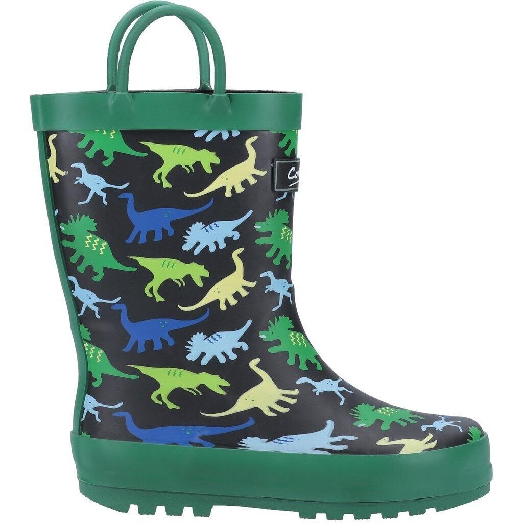 Childrens/Kids Sprinkle Wellington Boots (Green/Black/Sky Blue) 3/5