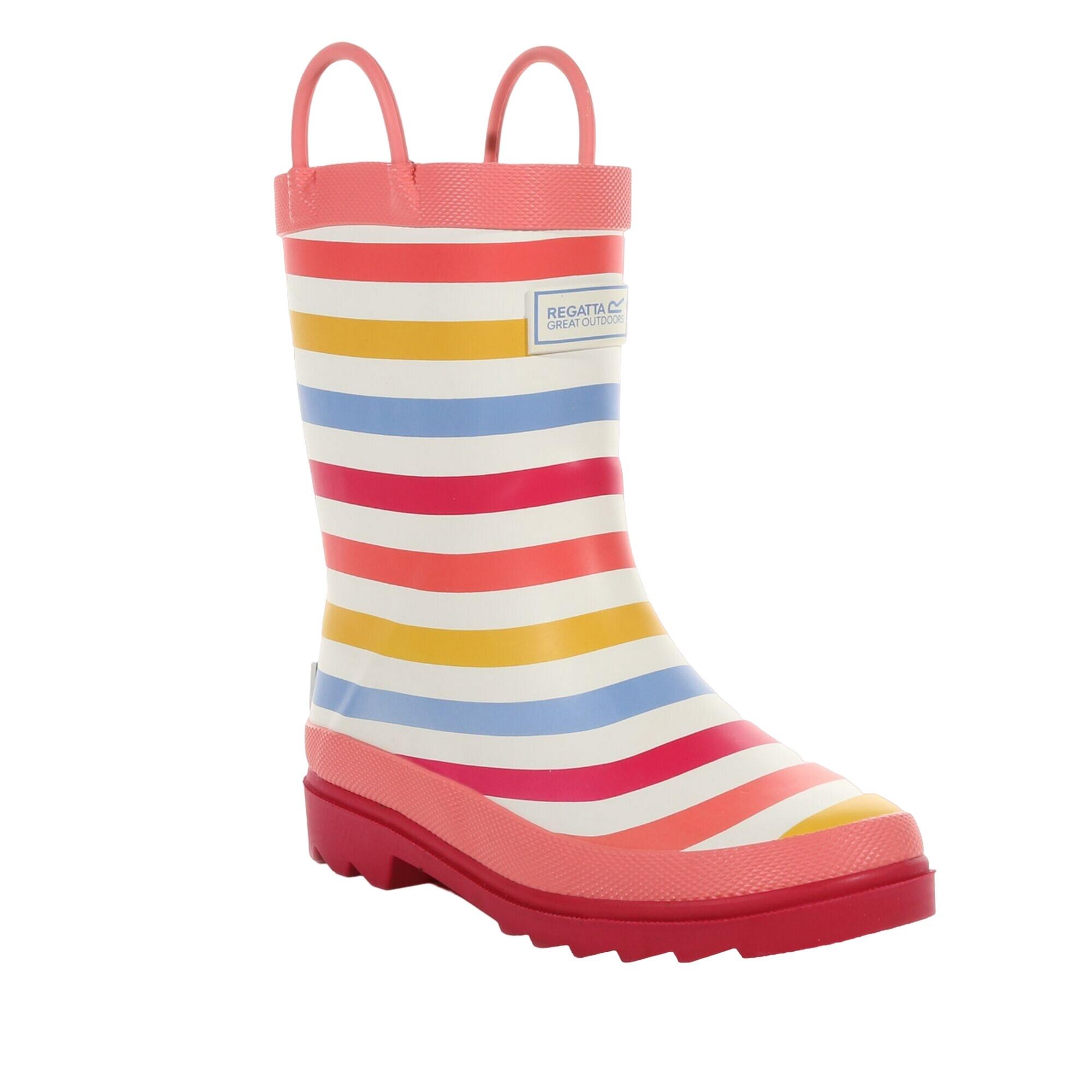 Childrens/Kids Minnow Striped Wellington Boots (Multicoloured) 1/5