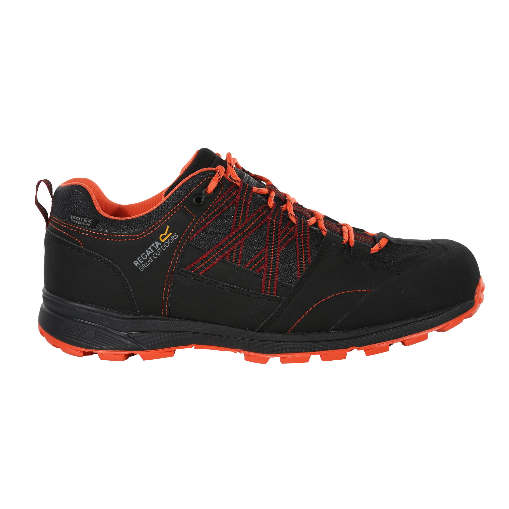 Mens Samaris Low II Hiking Boots (Black/Fiesta Red) 3/5