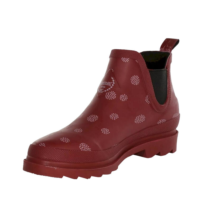 Dames Harper Cosy Dotted Ankle Wellington Boots (Cabernet)