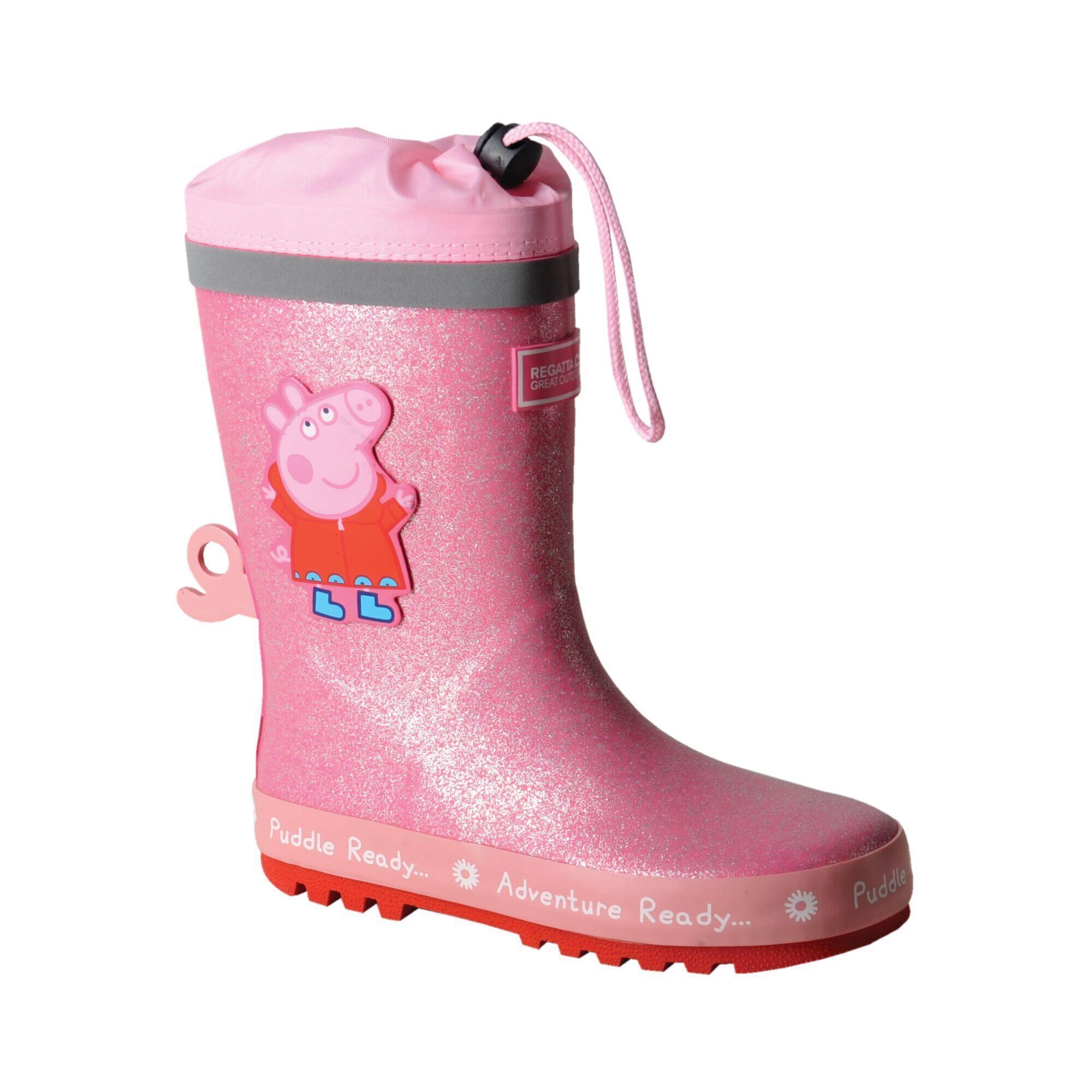 Childrens/Kids Peppa Pig Dinosaur Wellington Boots (Pink) 1/5