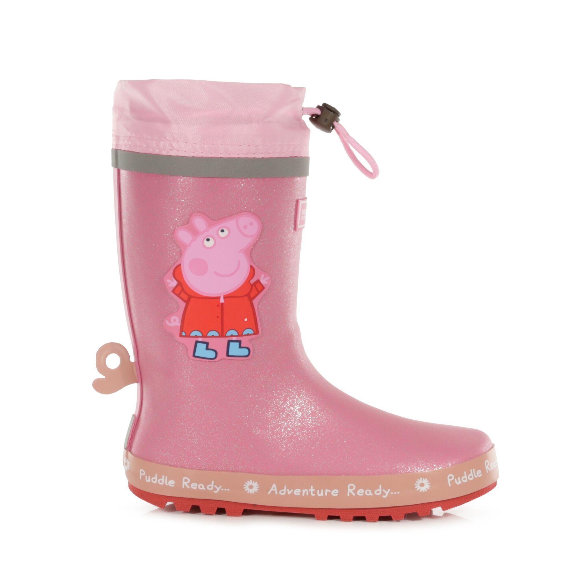Childrens Kids Peppa Pig Dinosaur Wellington Boots Pink REGATTA Decathlon
