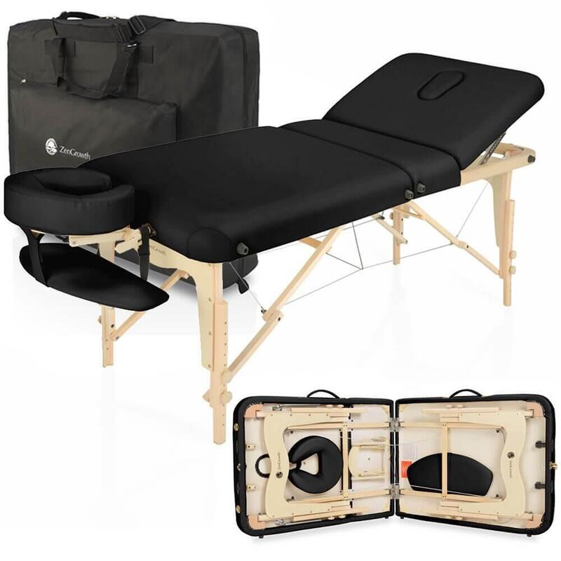 Table de massage pliable noire - ZENGROWTH (mod.Nimman)