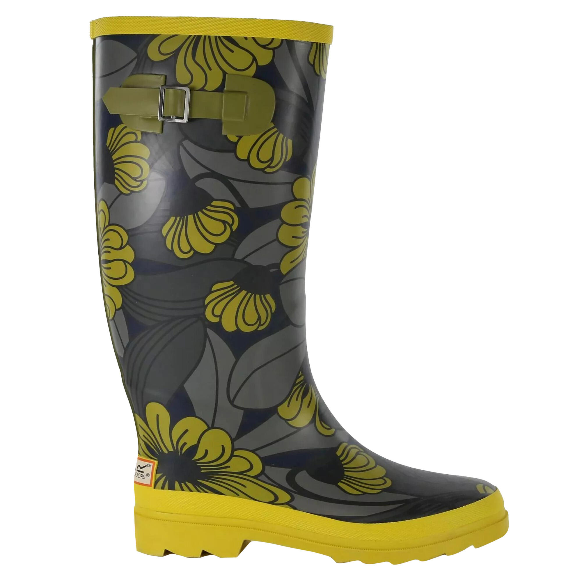 Womens/Ladies Orla Kiely Floral Wellington Boots (Heligan Yellow) 4/5