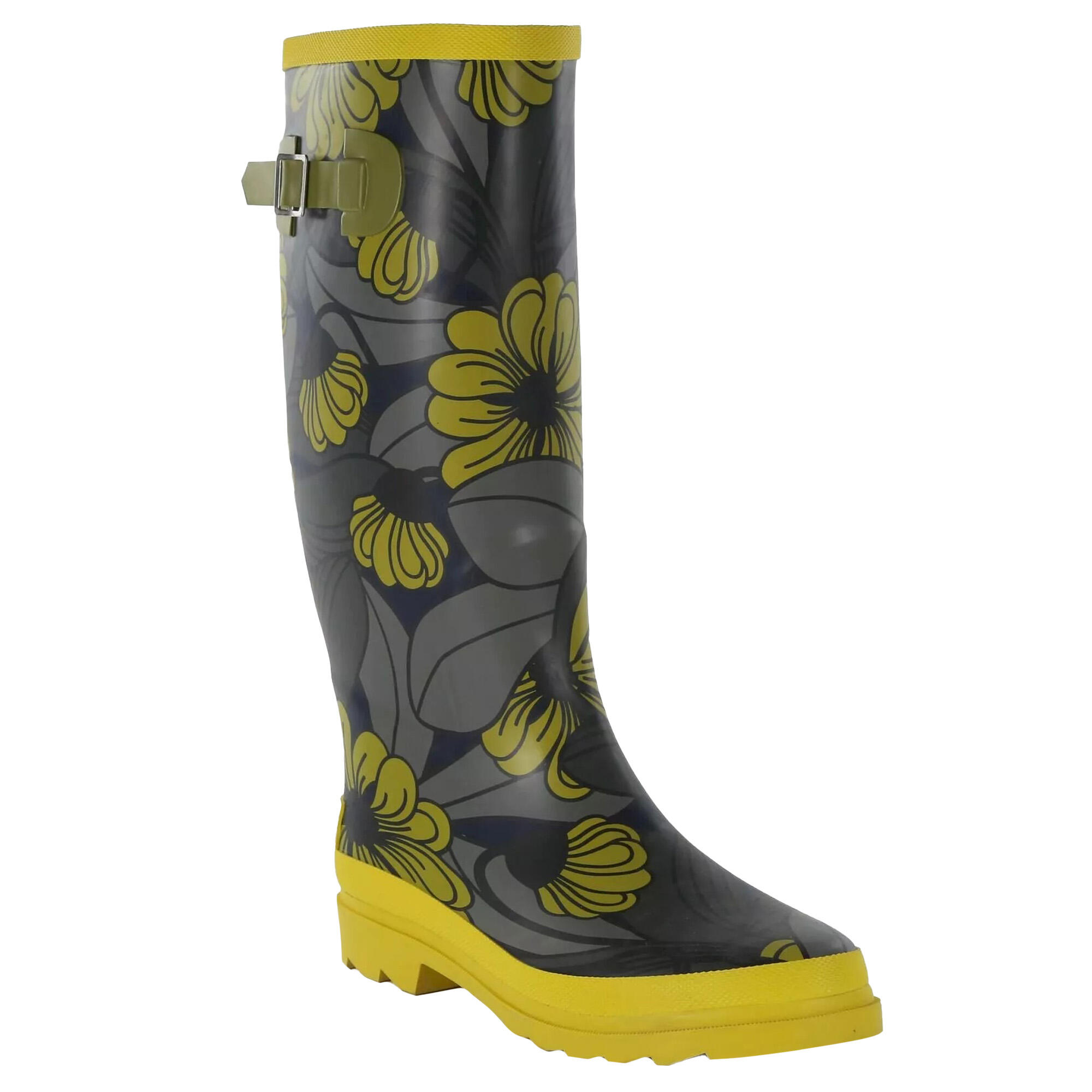 Womens/Ladies Orla Kiely Floral Wellington Boots (Heligan Yellow) 1/5