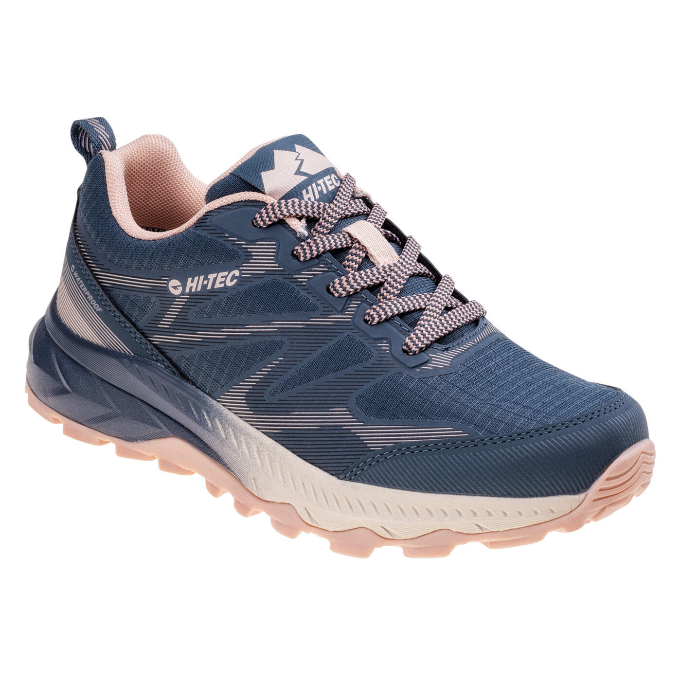 HI-TEC Dames Visati Outdoor Wandelschoenen (Rookblauw/Lichtroze/Beige)