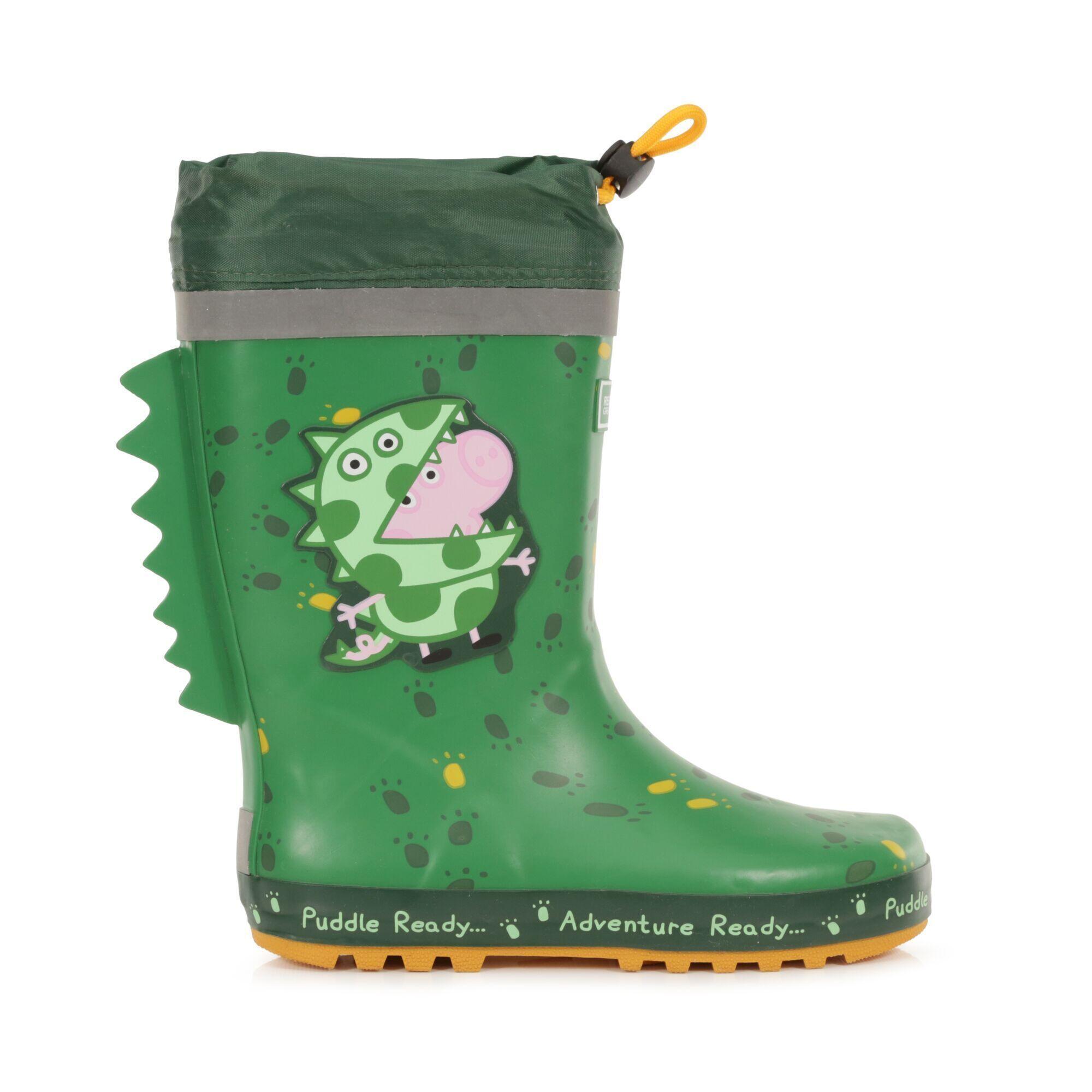 Childrens/Kids Puddle Peppa Pig Wellington Boots (Green) 3/5