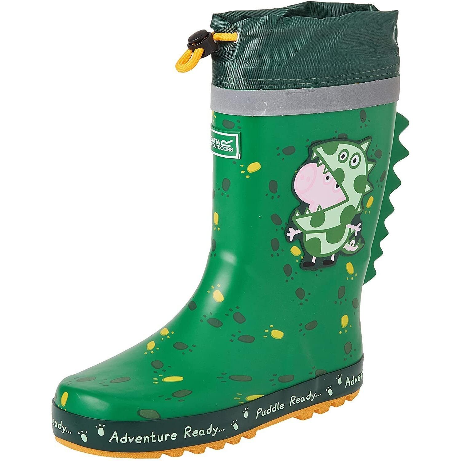 Childrens/Kids Puddle Peppa Pig Wellington Boots (Green) 1/5