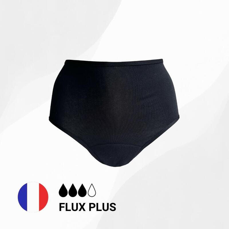 Cueca Menstrual Cintura Alta em Algodão Orgânico - Fluxo Abundante