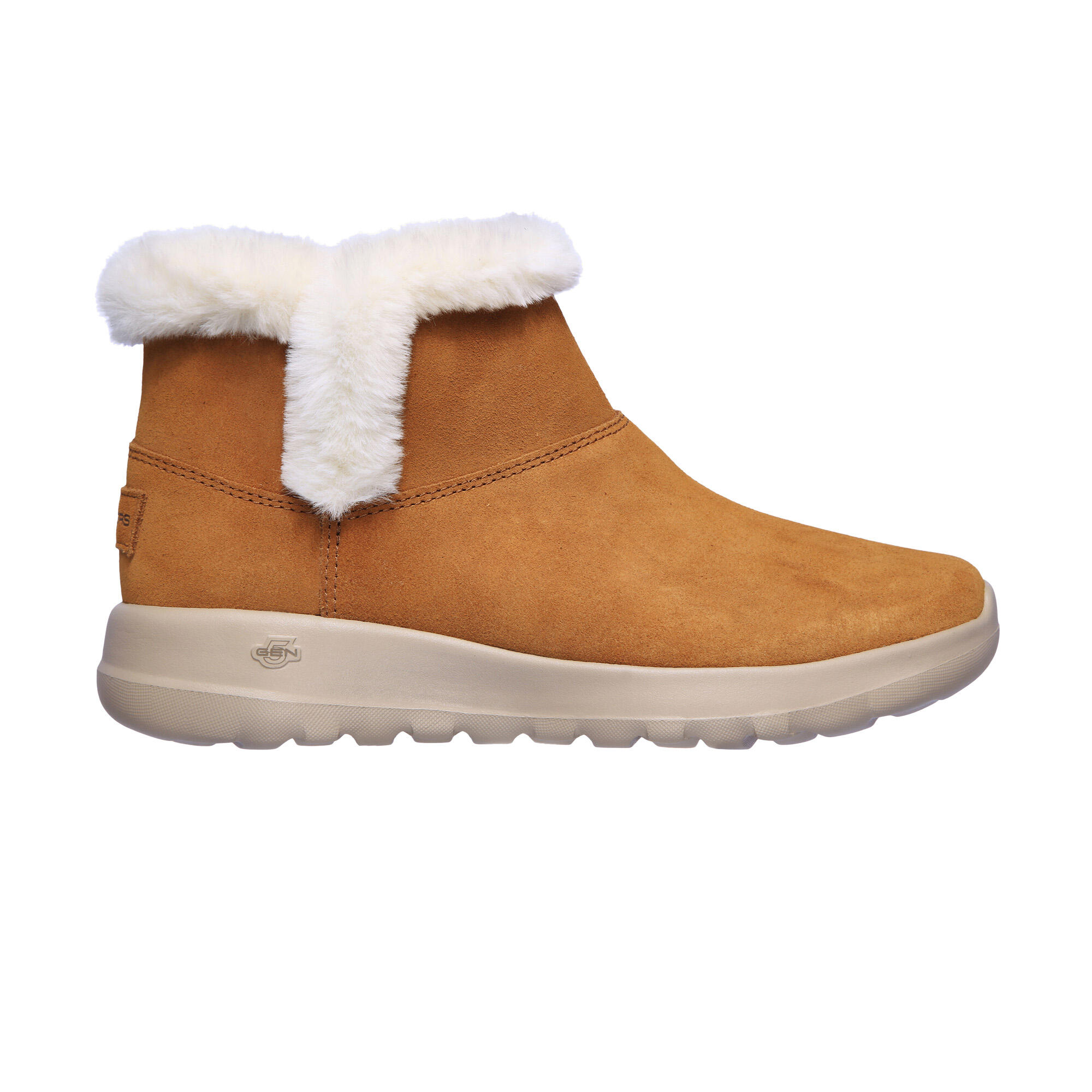SKECHERS Womens/Ladies On The Go Joy Bundle Up Suede Wide Ankle Boots (Chestnut)