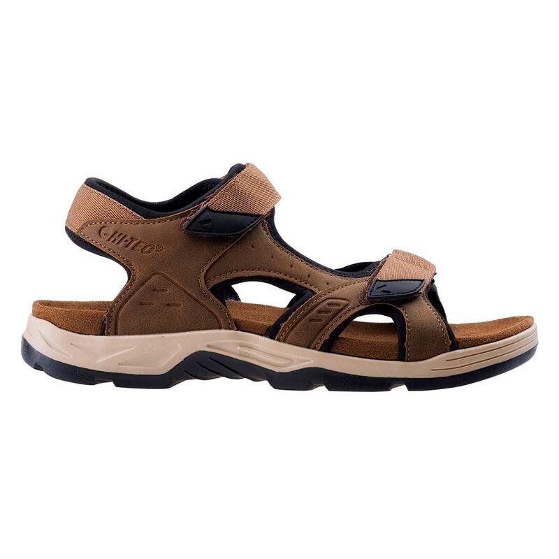 Leren sandalen heren Lucibel (Donkerbruin/zwart)