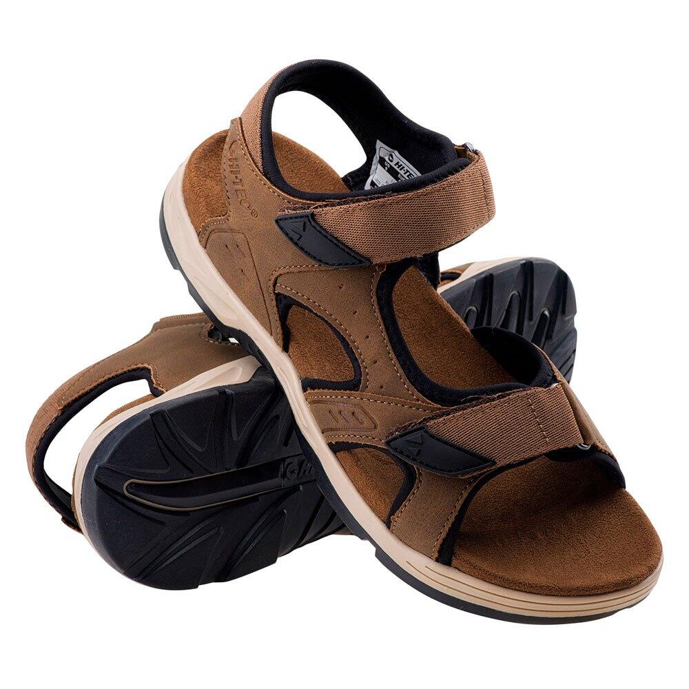 Leren sandalen heren Lucibel (Donkerbruin/zwart) 4/4