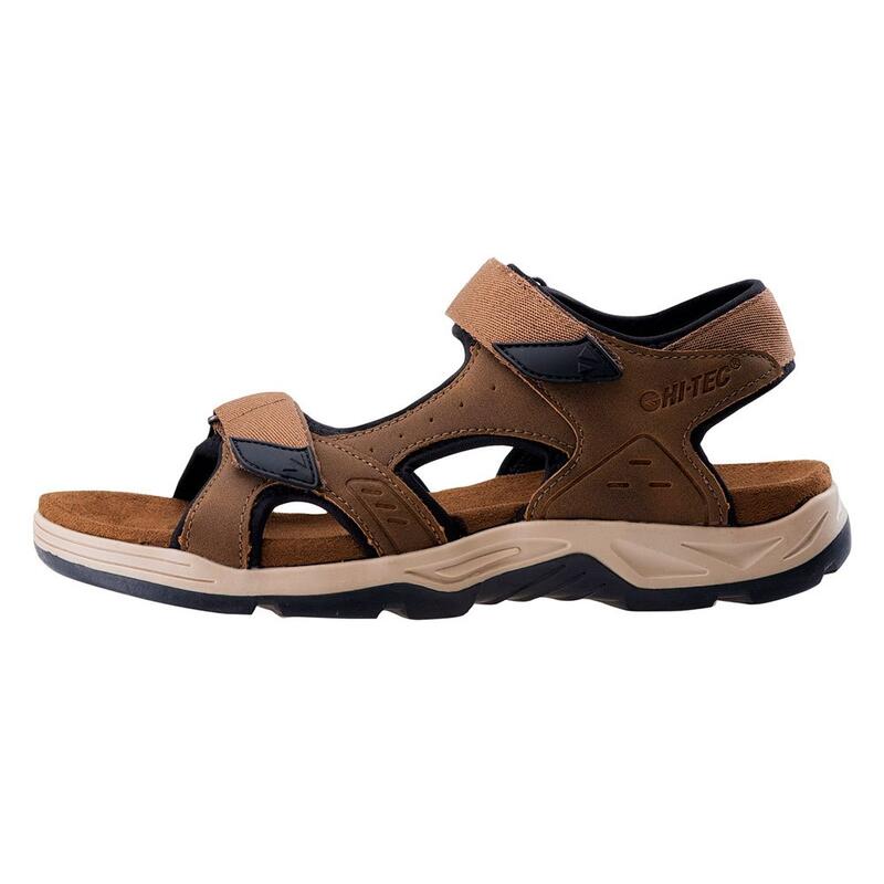 Leren sandalen heren Lucibel (Donkerbruin/zwart)