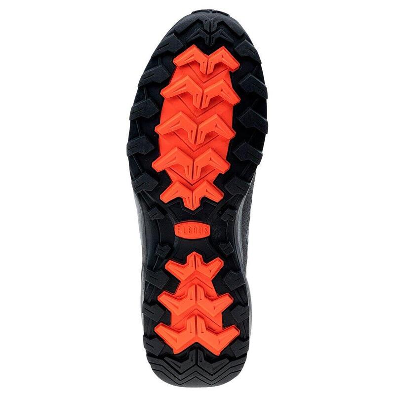 Heren Euberen Waterdichte Mid Cut Wandelschoenen (Donkergrijs/Zwart/Tangerine