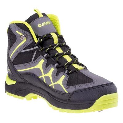 Kinder/kinder miko waterdichte halfhoge wandelschoenen (zwart/donkergrijs/lime)