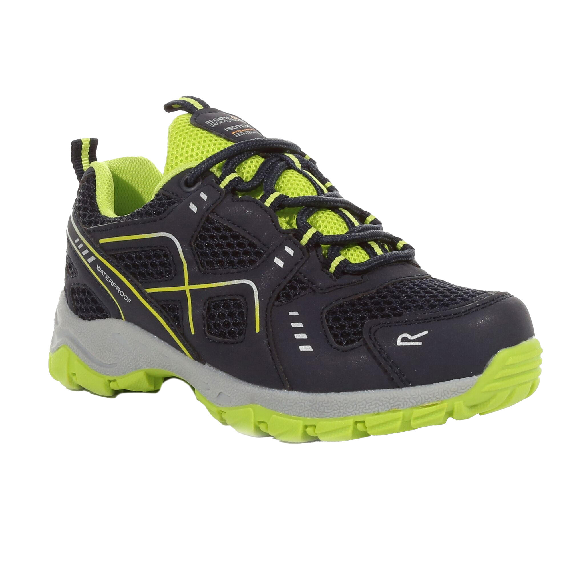 Childrens/Kids Vendeavour Walking Shoes (Navy/Lime Punch) 1/5