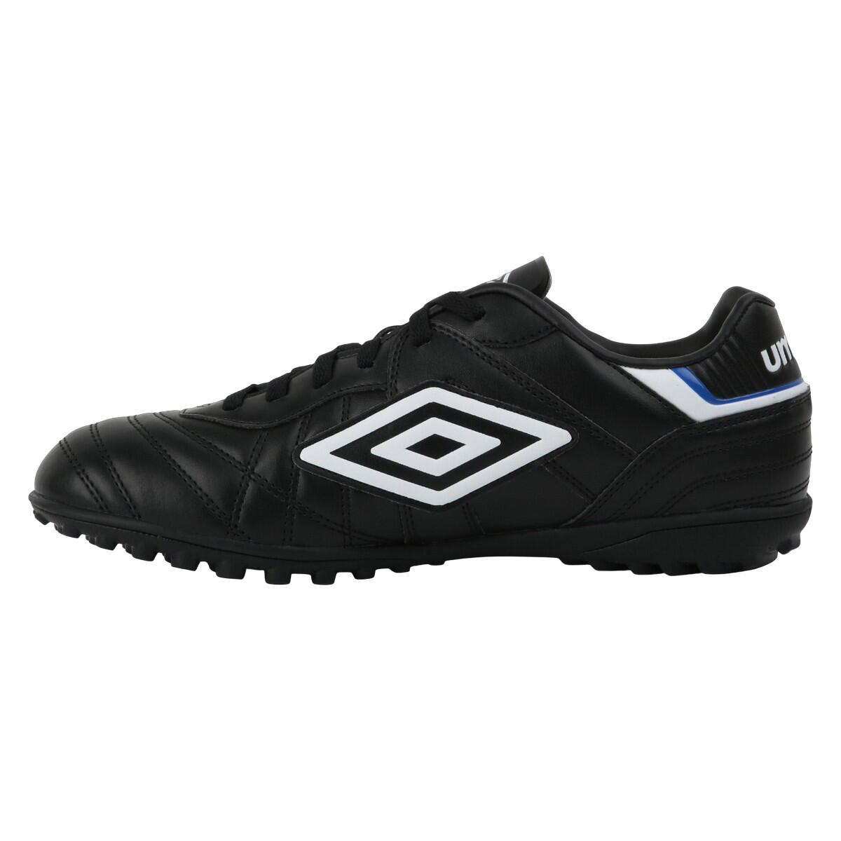 Mens Speciali Eternal Club Tf Leather Football Boots (Black/White/Royal Blue) 3/4