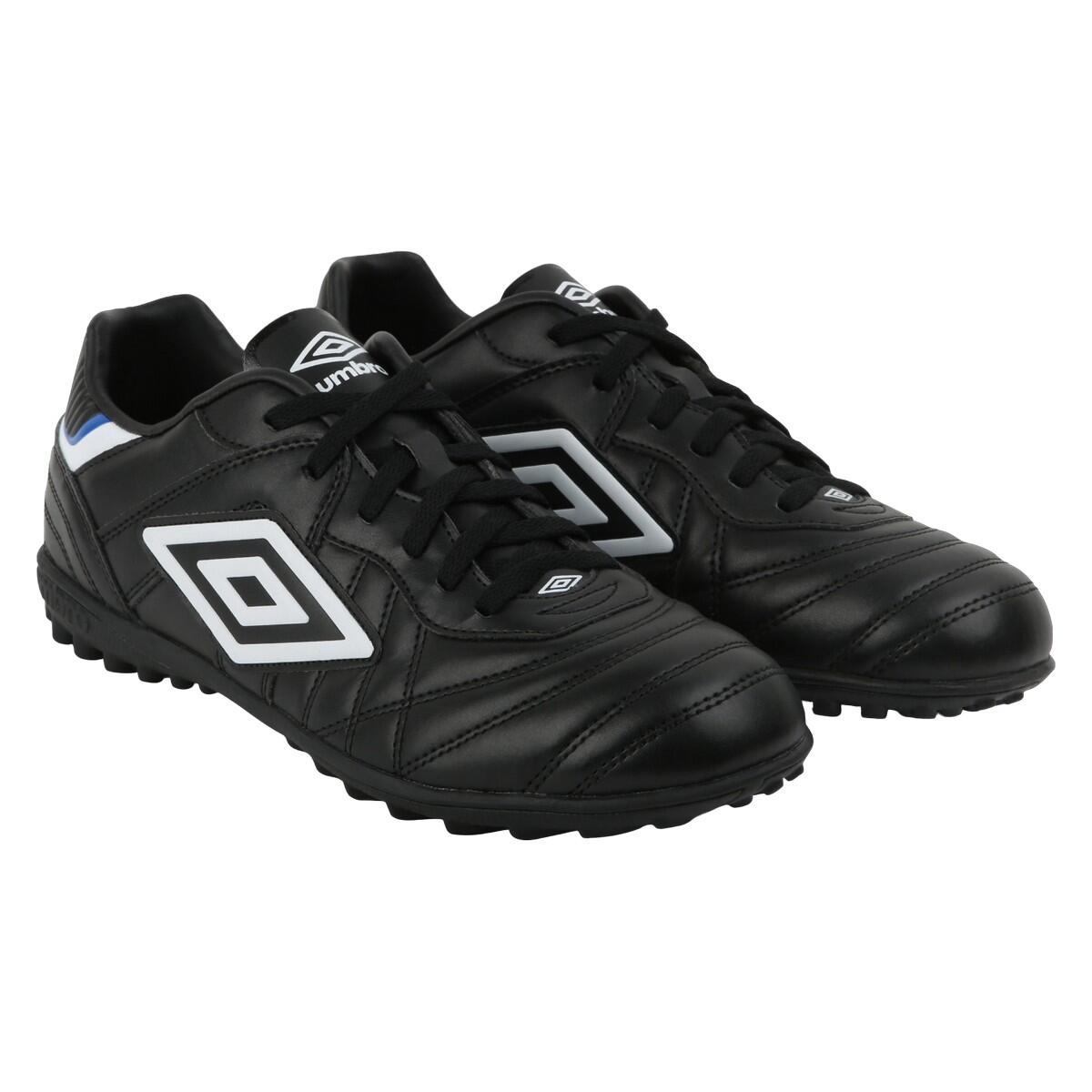 UMBRO Mens Speciali Eternal Club Tf Leather Football Boots (Black/White/Royal Blue)