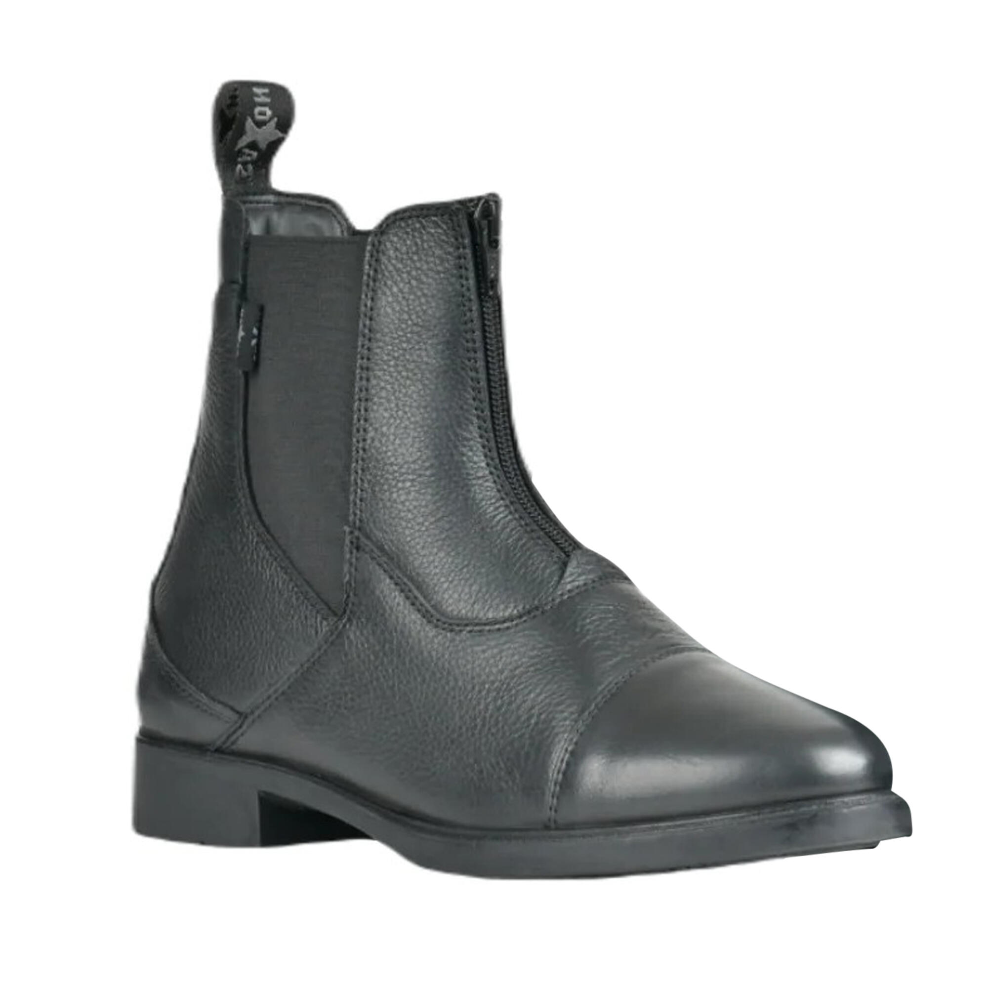 Childrens/Kids Allyn Leather Zip Paddock Boots (Black) 2/3