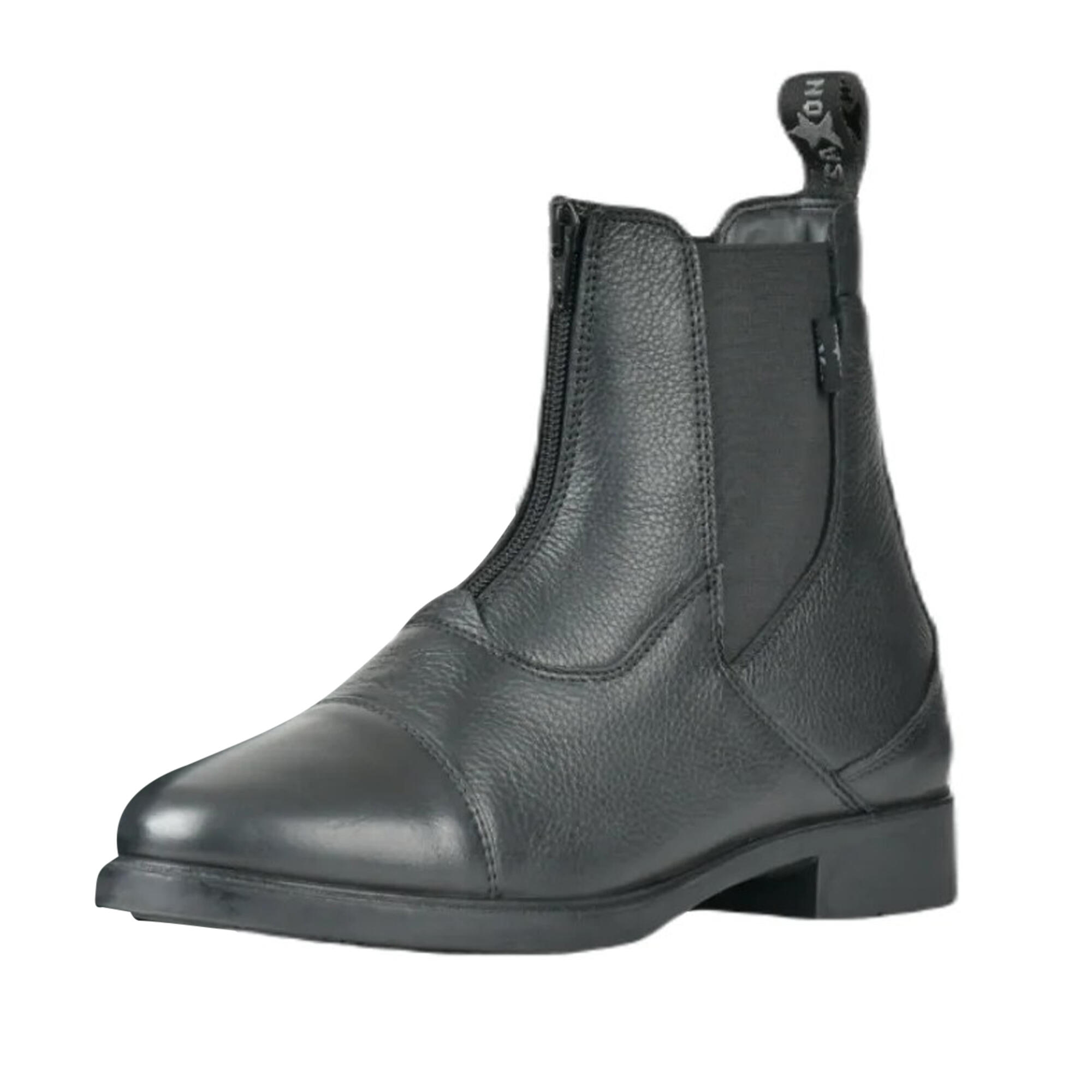SAXON Unisex Adult Allyn Leather Zip Paddock Boots (Black)