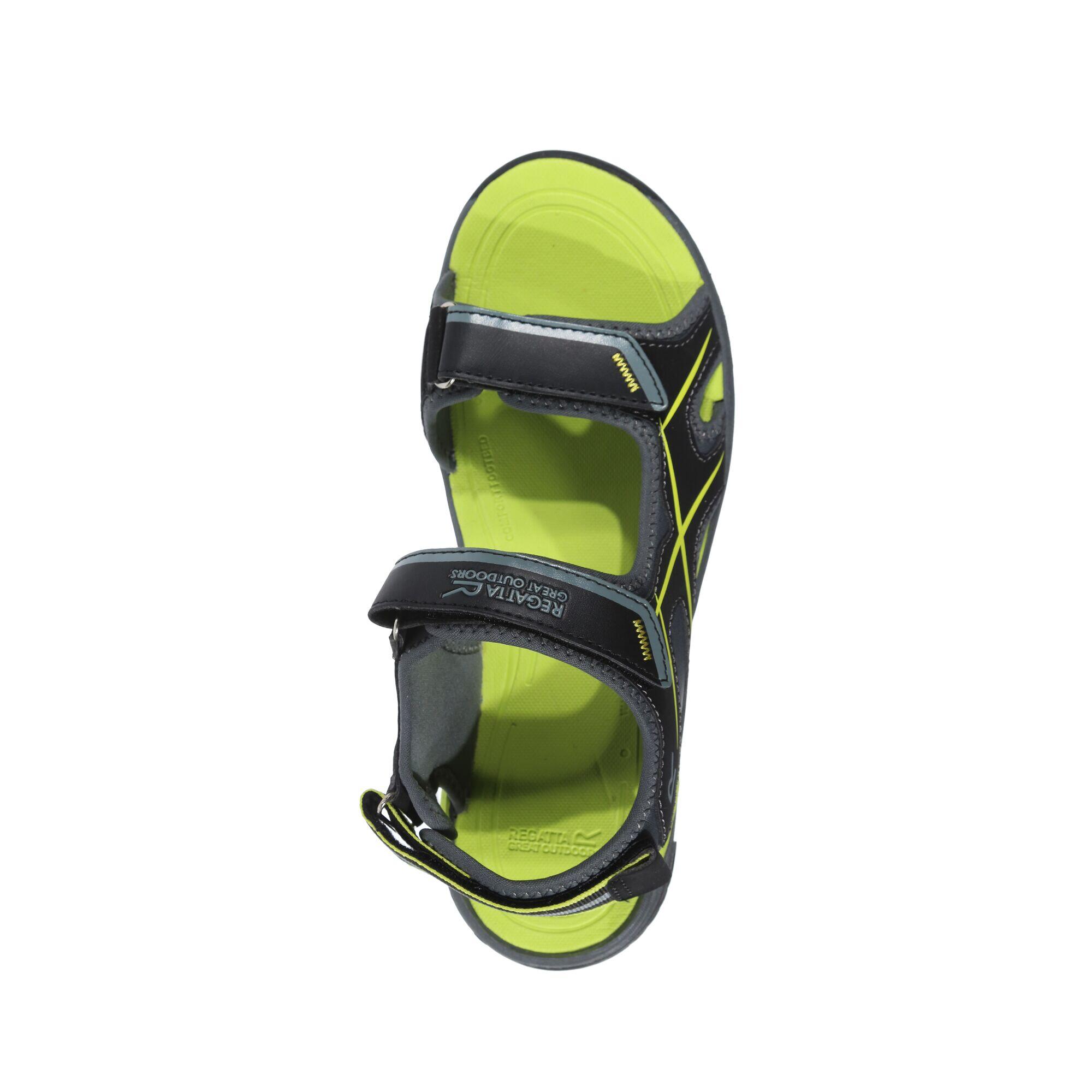 Mens Kota Drift Open Toe Sandals (Black/Bright Kiwi) 3/5