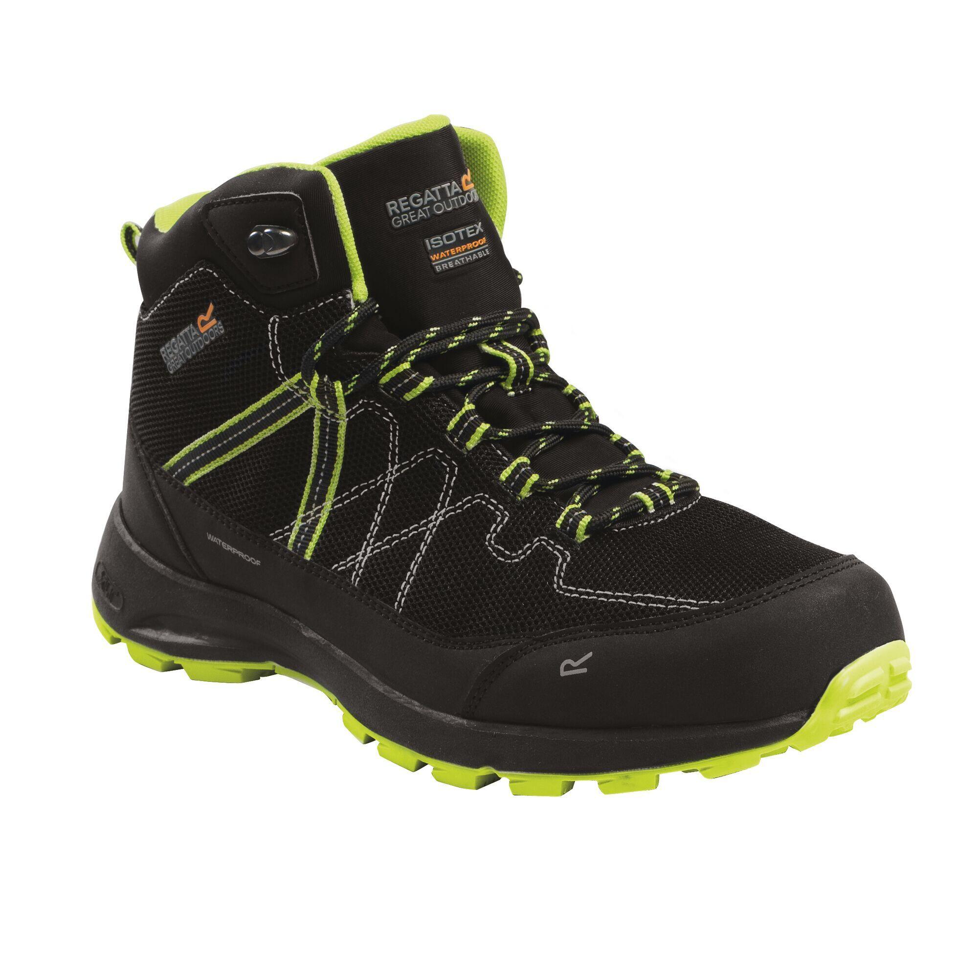 REGATTA Mens Samaris Lite Walking Boots (Black/Lime Punch)