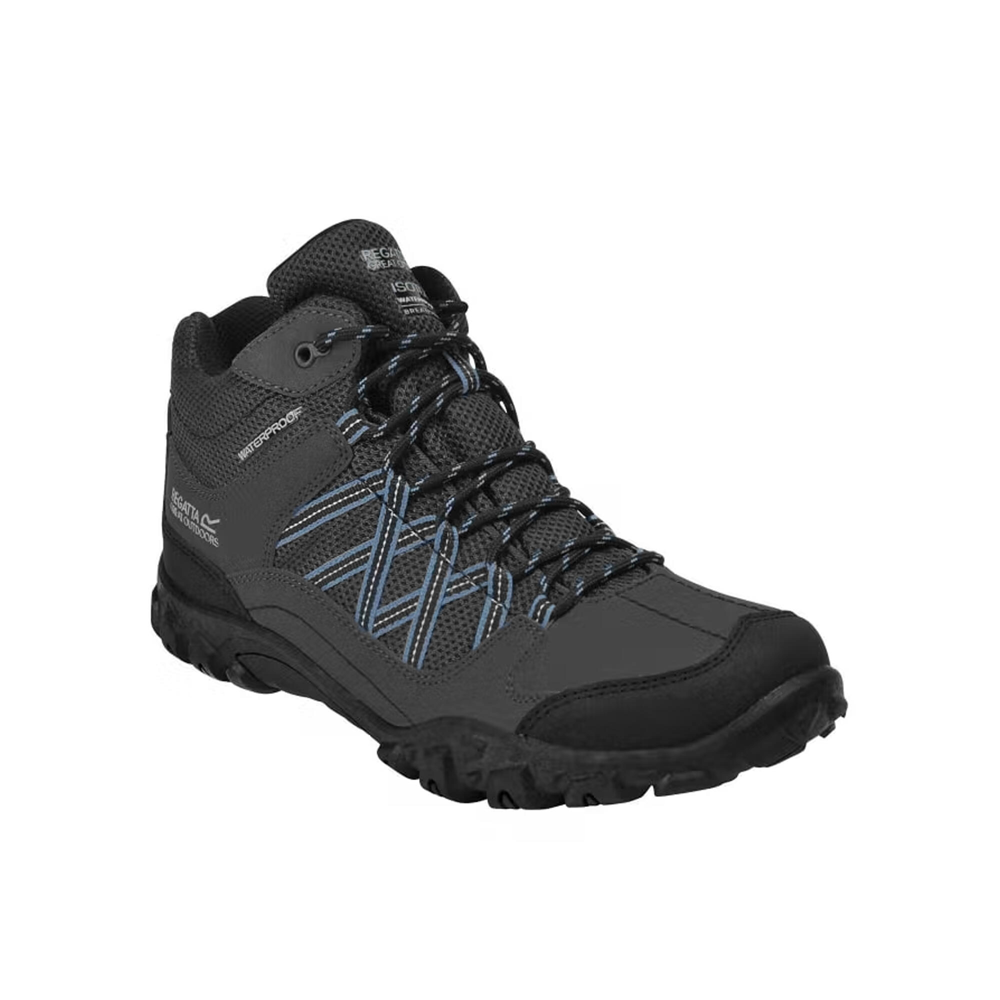 Mens Edgepoint Mid Waterproof Hiking Shoes (Blue/Black) 2/5
