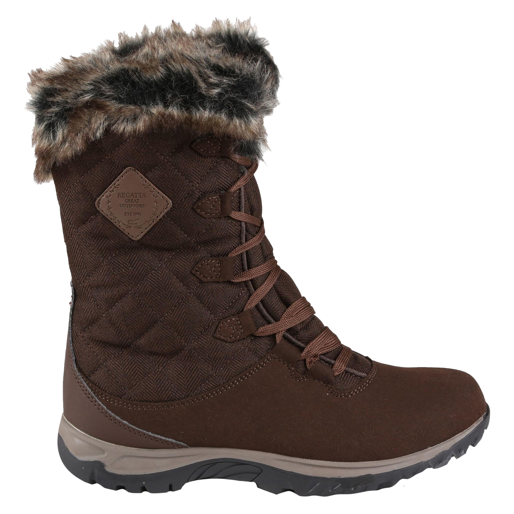 Great Outdoors Womens/Ladies Newley Faux Fur Trim Thermo Boots (Chestnut) 2/4