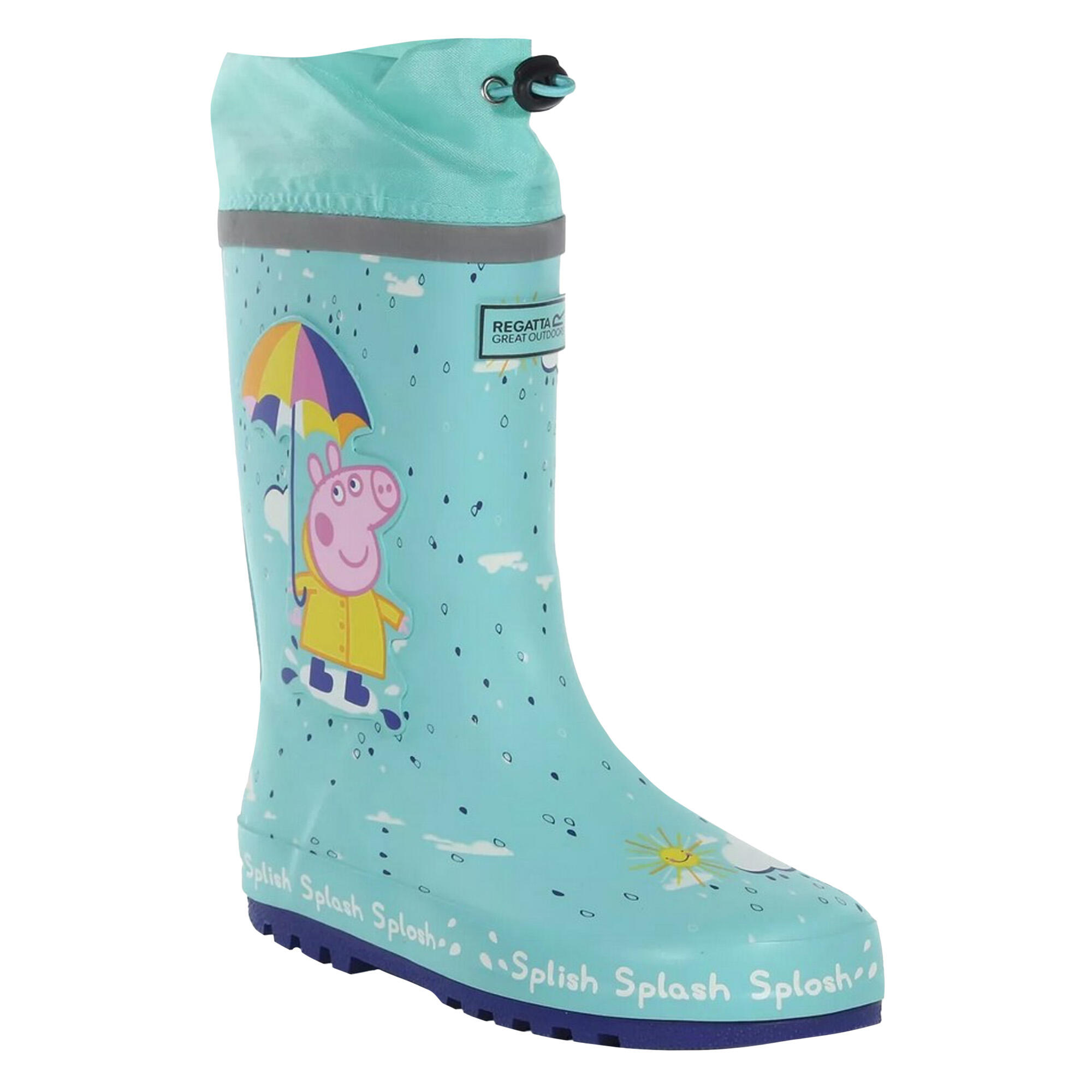 Childrens/Kids Peppa Pig Splash Square Wellington Boots (Aruba Blue) 1/5