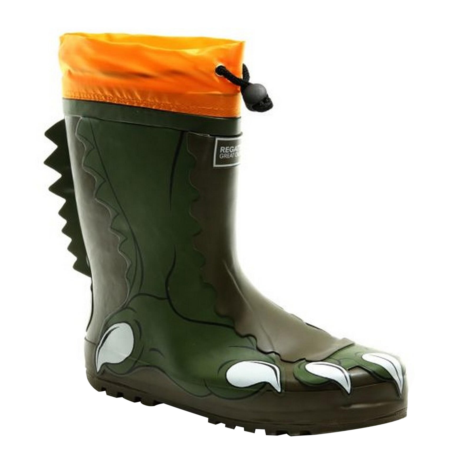 MUDPLAY Stivali da pioggia unisex (verde cachi/arancio)