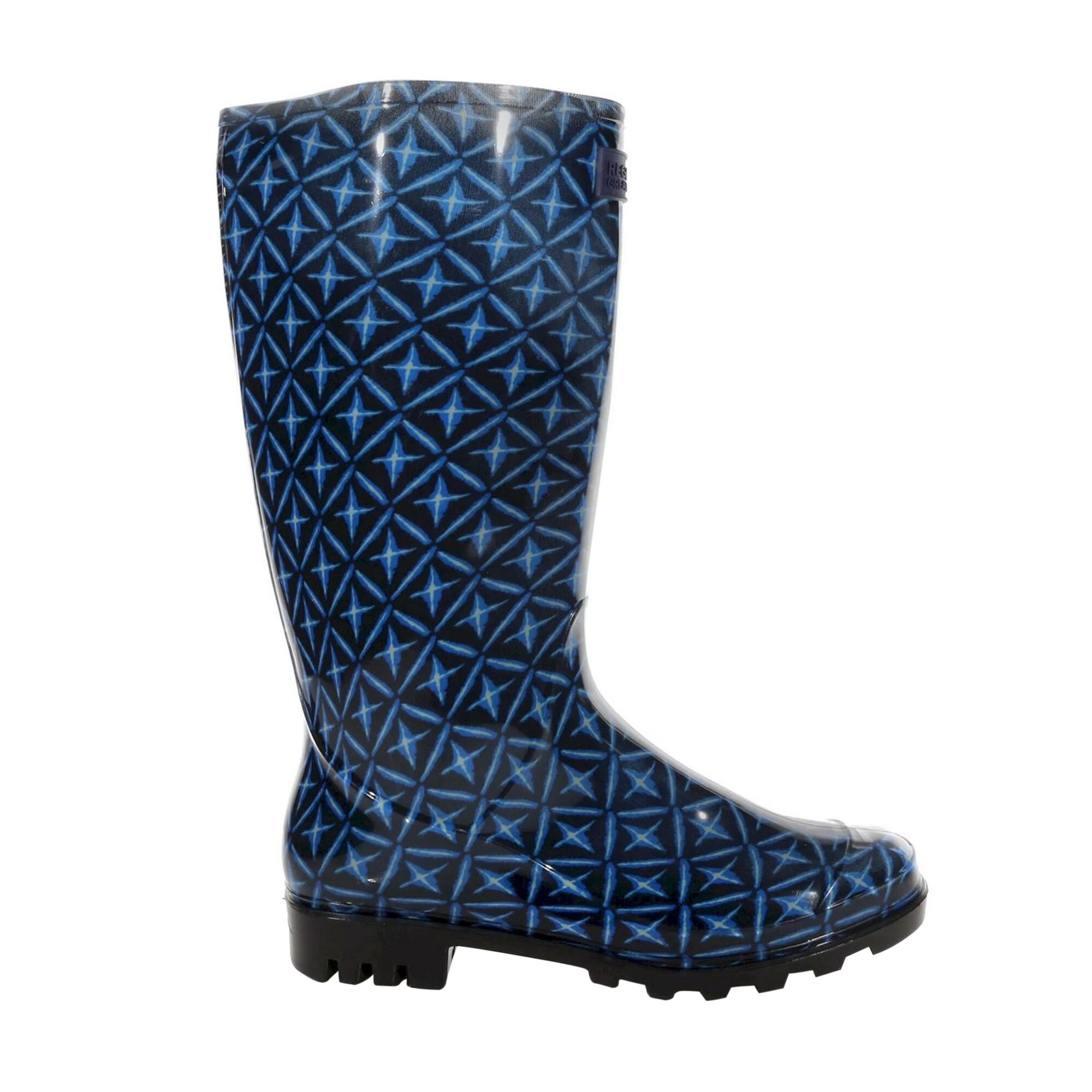 Womens/Ladies Wenlock Tile Wellington Boots (Navy) 3/5