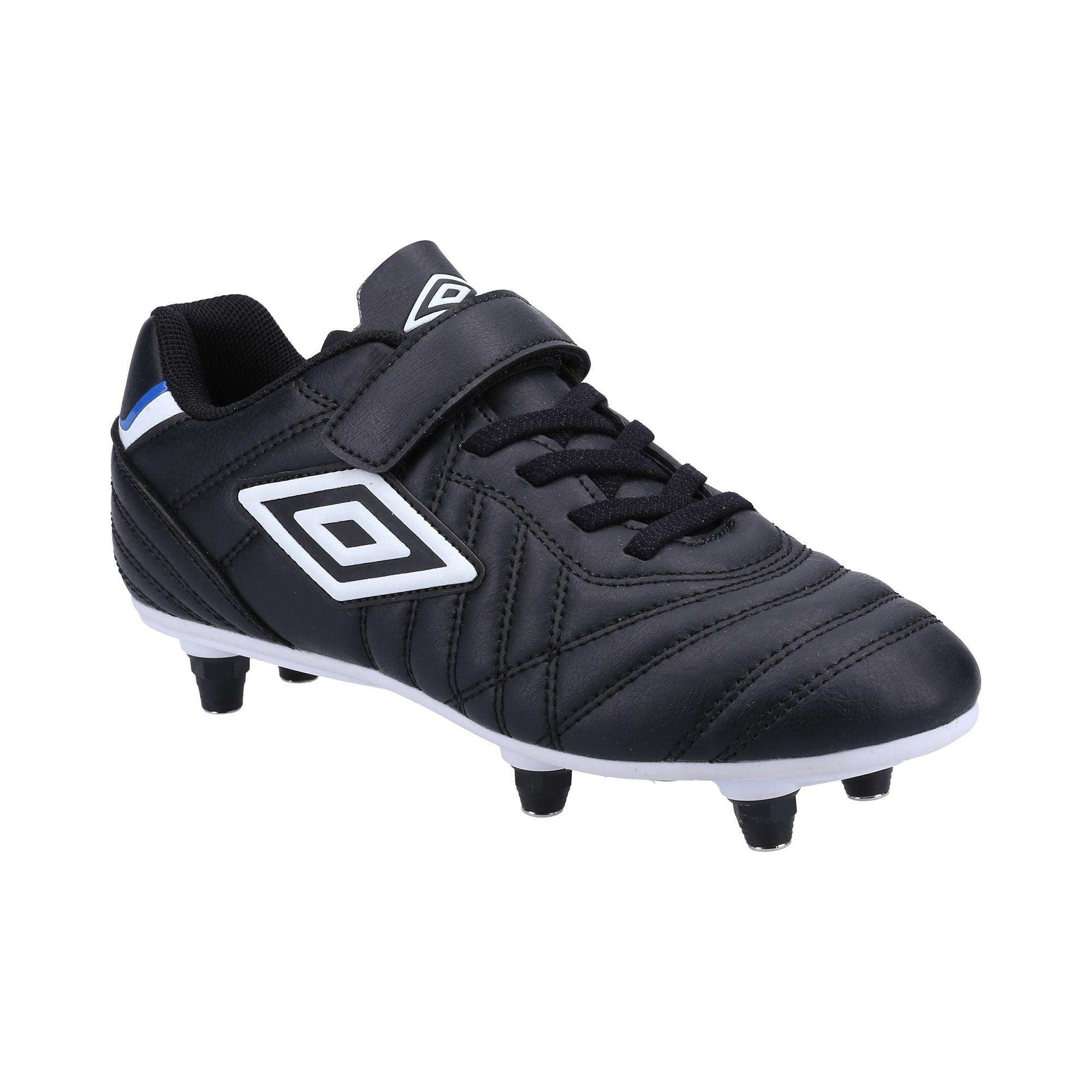 Childrens/Kids Speciali Liga Leather Football Boots (Black/White) 4/4