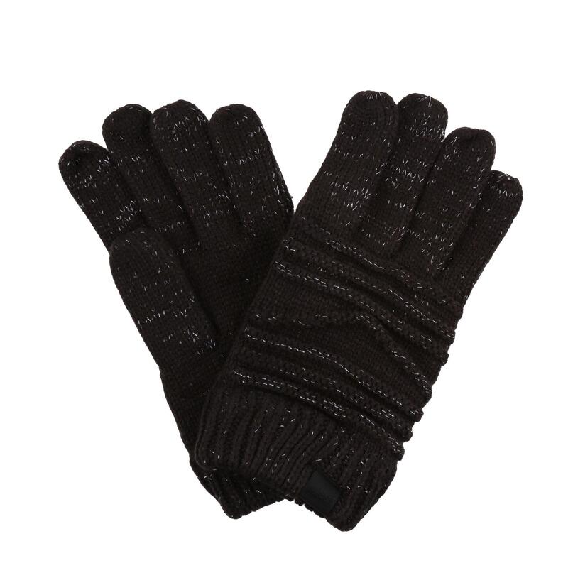 Ladies Striped Fleece Lined Knitted Warm Winter Thermal Gloves