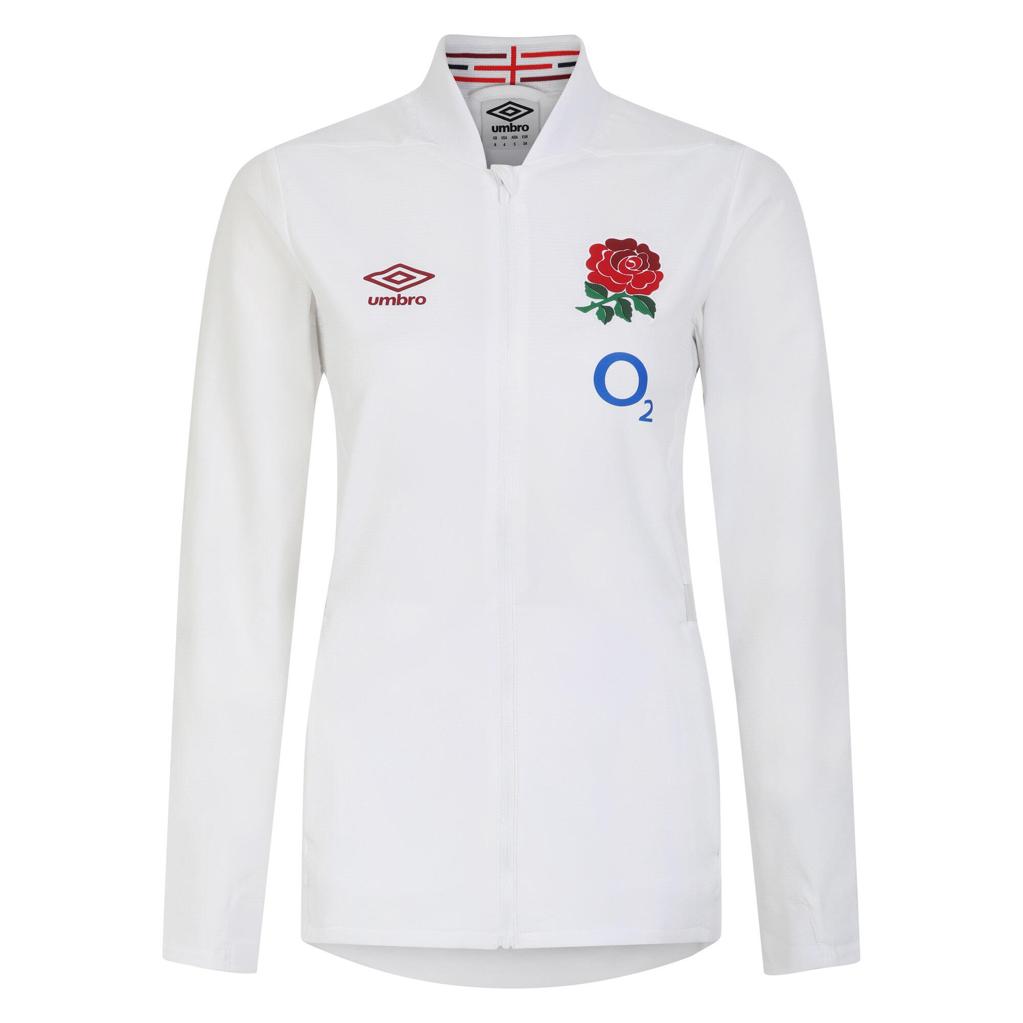 Womens/Ladies 23/24 England Rugby Anthem Jacket (Brilliant White/Foggy Dew) 1/4