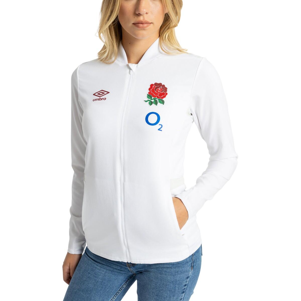 Womens/Ladies 23/24 England Rugby Anthem Jacket (Brilliant White/Foggy Dew) 4/4