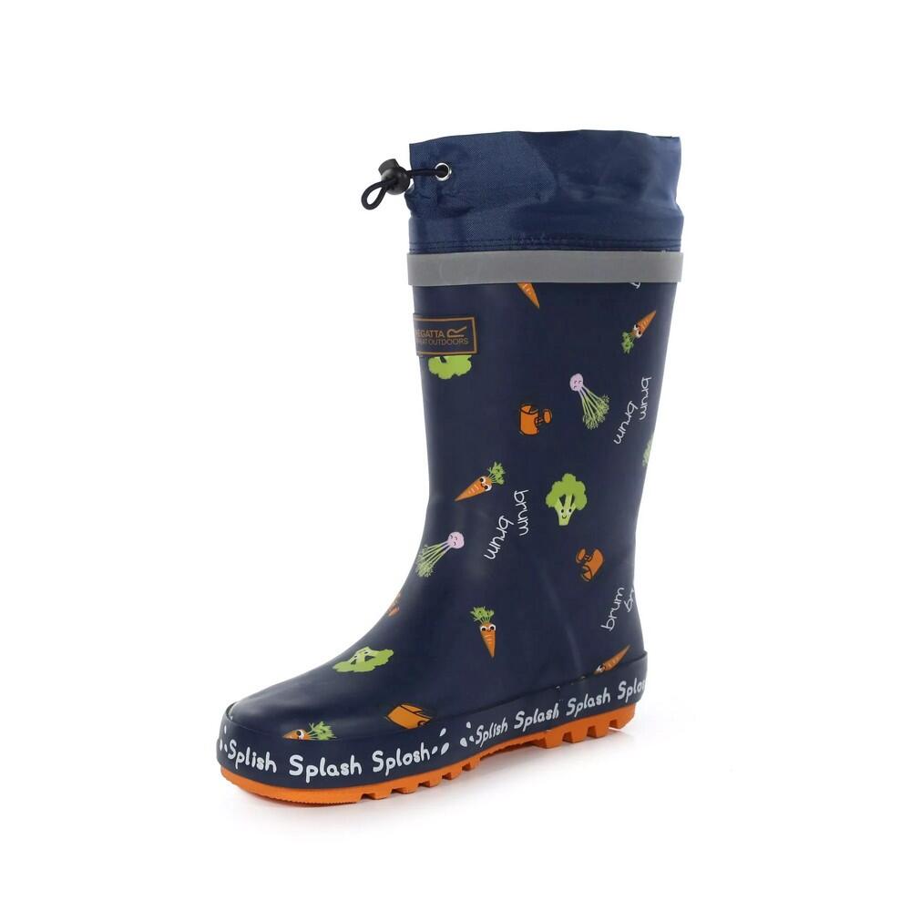 Childrens/Kids Splash Peppa Pig Wellington Boots (Navy/Orange/Green) 3/5