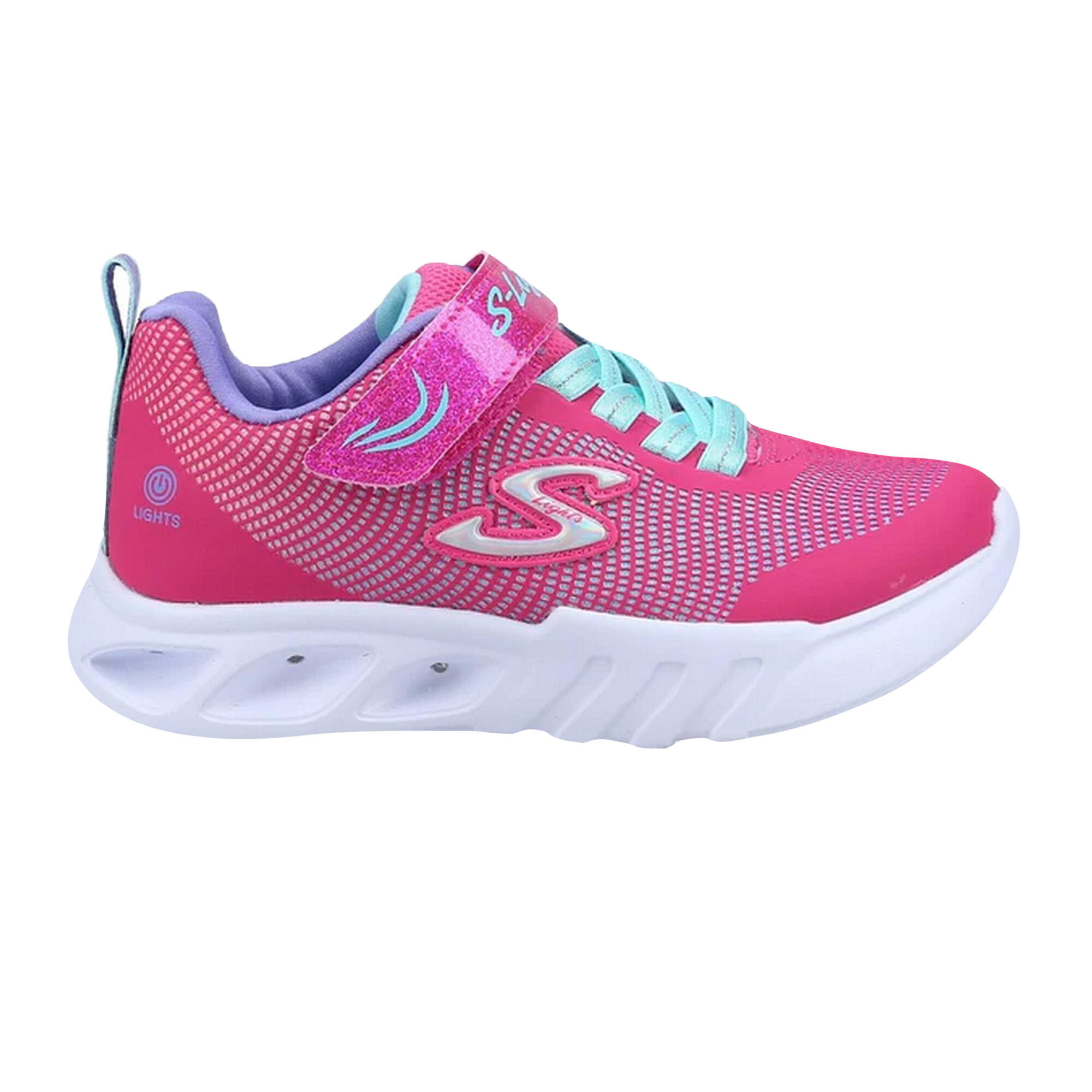 Girls Flicker Flash Trainers (Pink/Blue/Purple) 4/5