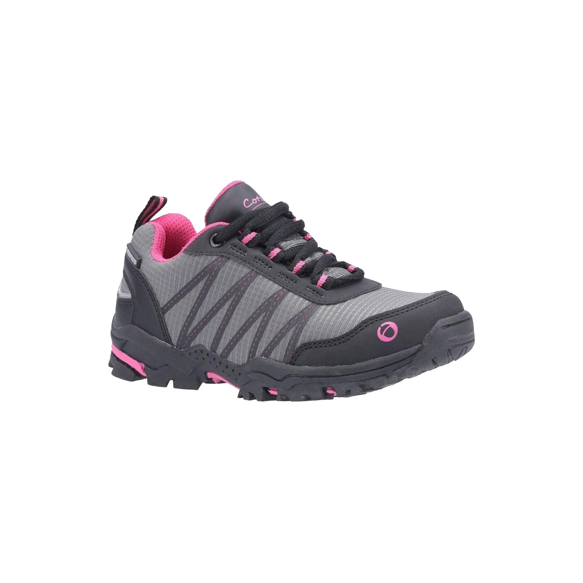 Childrens/Kids Little Dean Lace Up Hiking Waterproof Trainer (Pink/Grey) 1/5