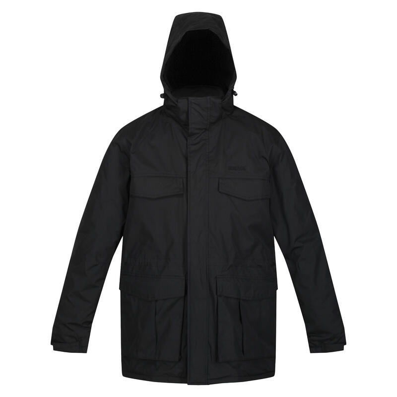 Waterdichte herenPalben Parka (Zwart/Zwart)