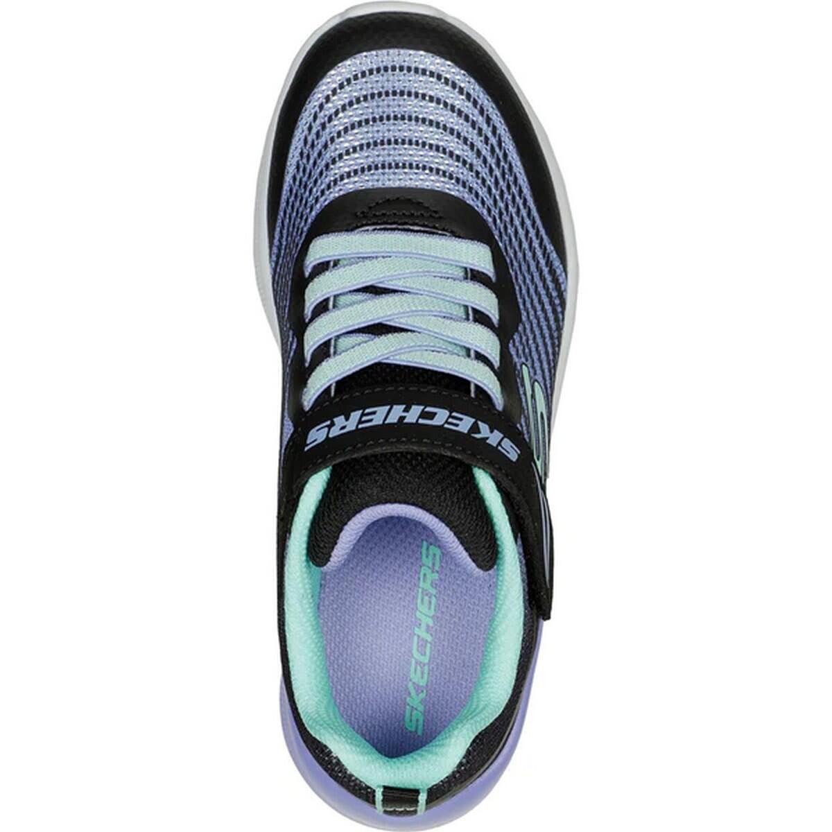 Girls Microspec Rejoice Racer Trainers (Black/White/Purple) SKECHERS ...