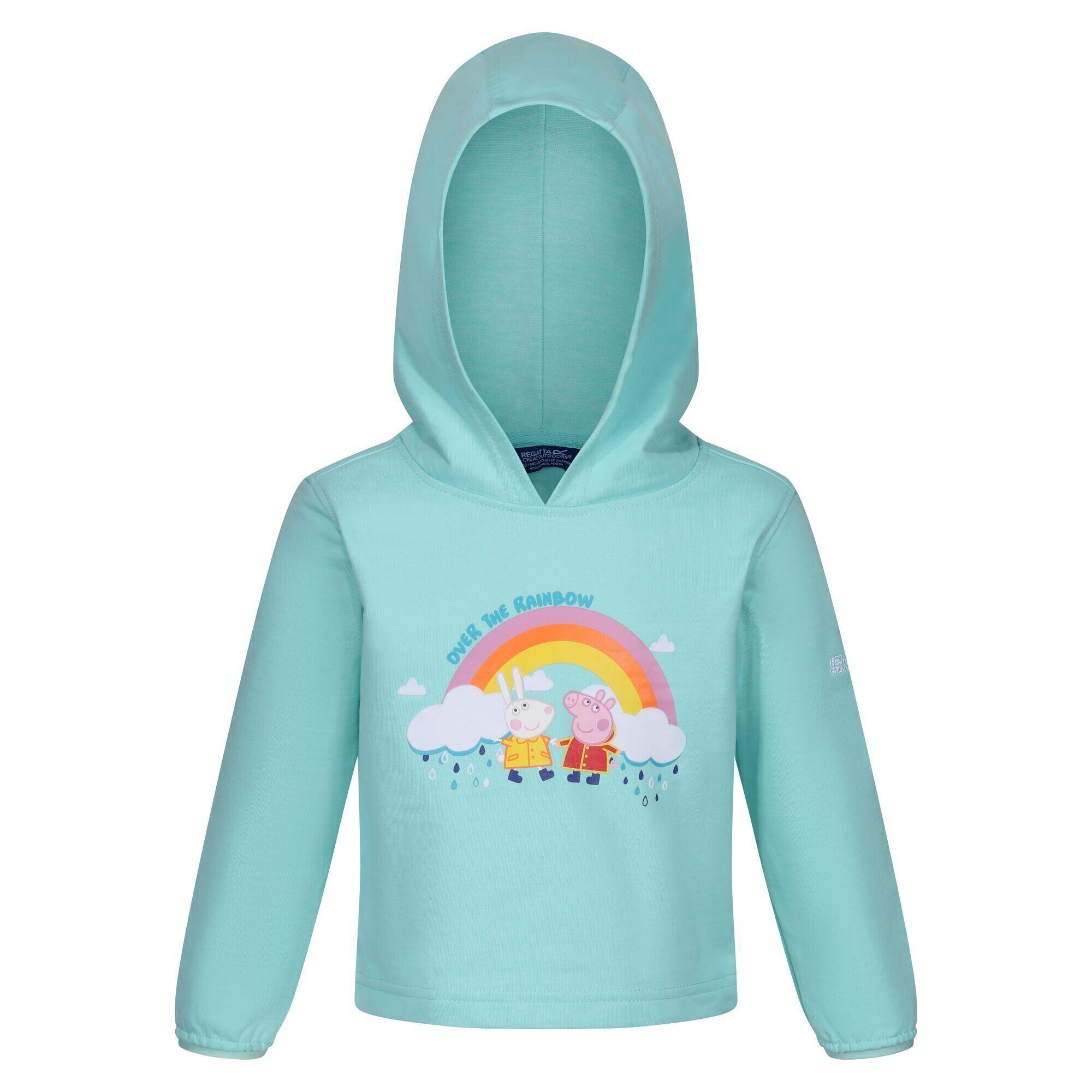 REGATTA Childrens/Kids Peppa Pig Rainbow Hoodie (Aruba Blue)