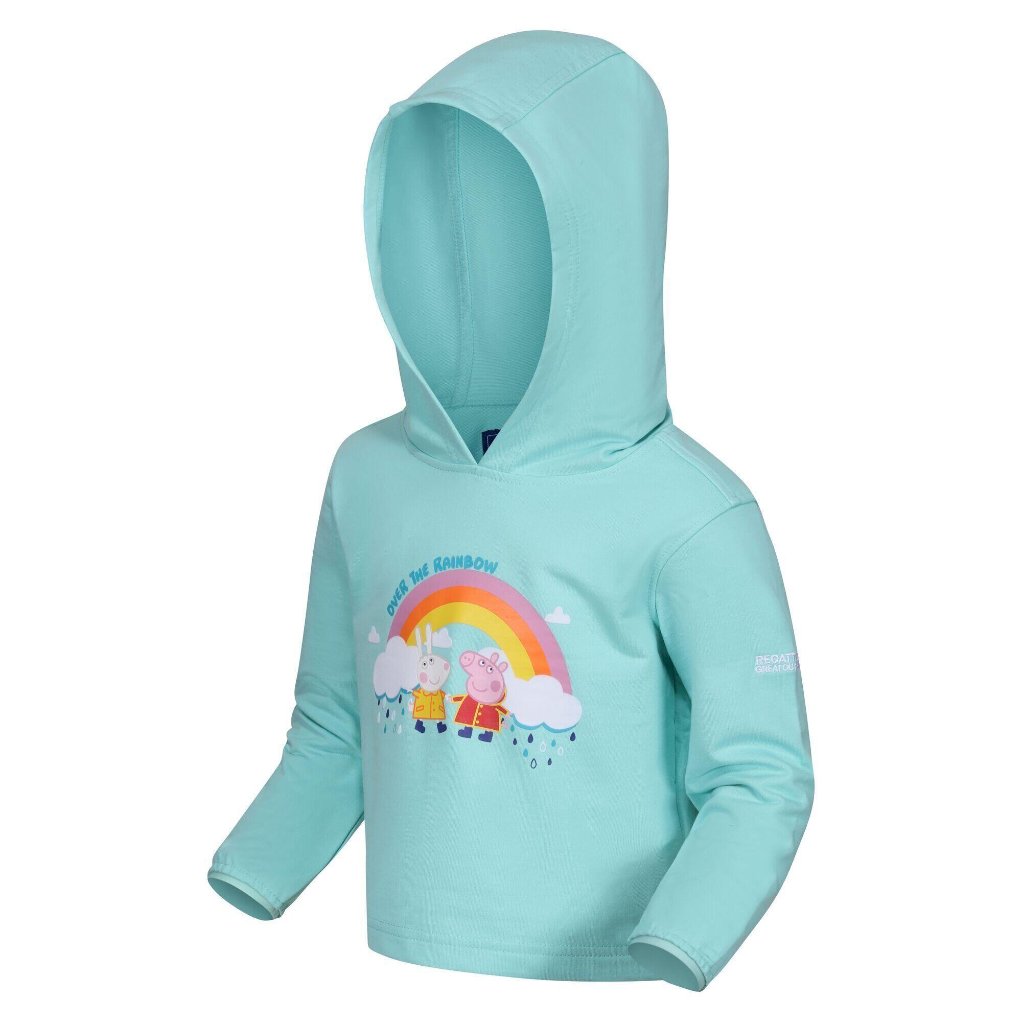 Childrens/Kids Peppa Pig Rainbow Hoodie (Aruba Blue) 4/5