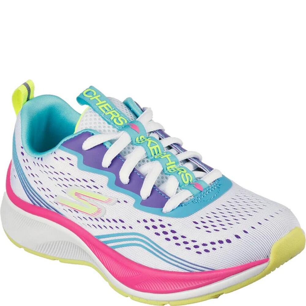 SKECHERS Girls Elite Squad Trainers (White/Multicoloured)